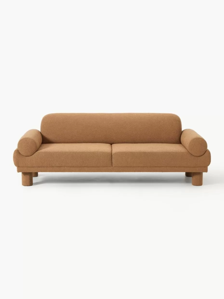 Sofas | Sofaserien-Westwing Collection Bouclé-Sofa Lilo (3-Sitzer) Bouclé Hellbraun