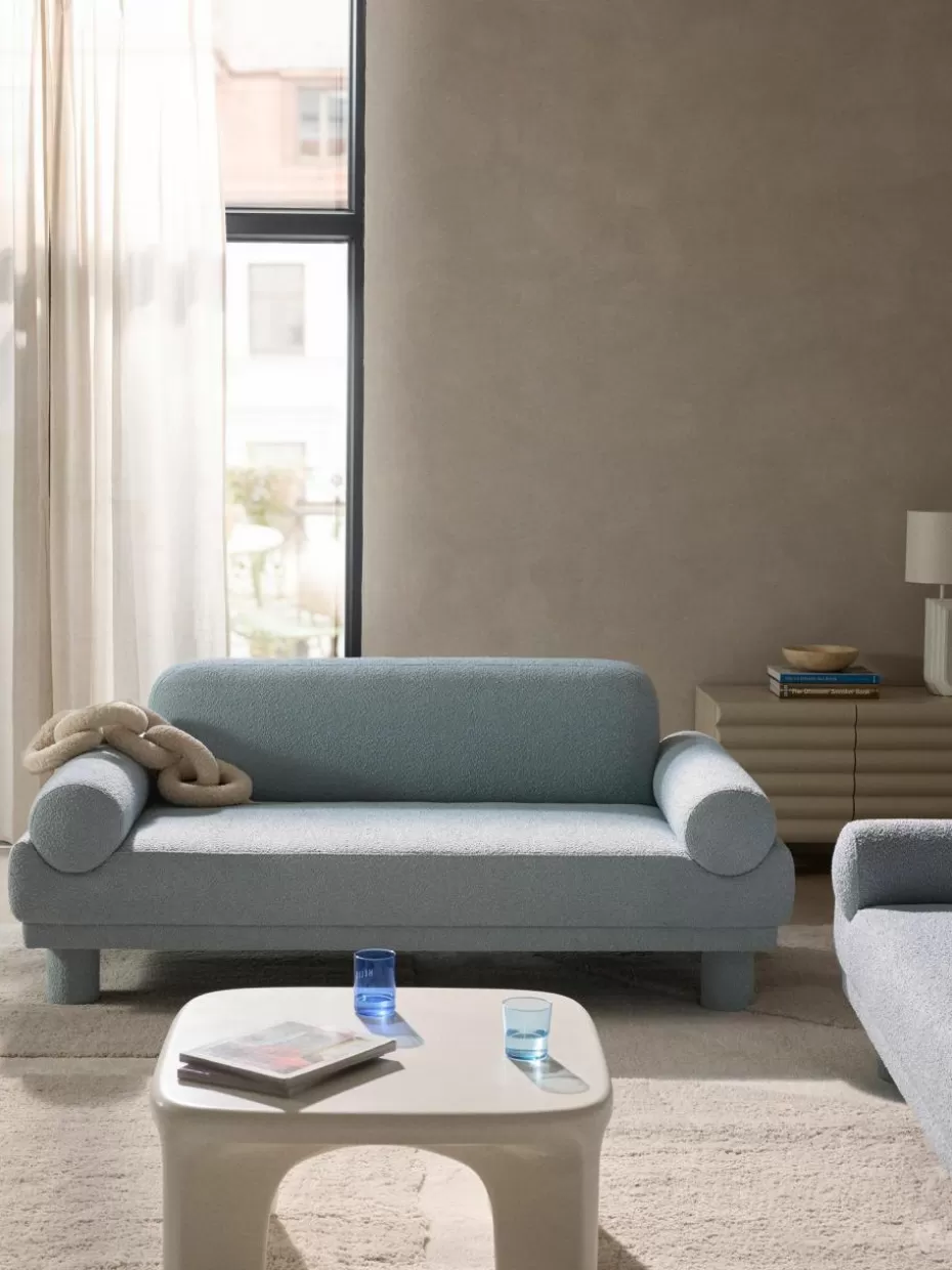 Sofas | Sofaserien-Westwing Collection Bouclé-Sofa Lilo (2-Sitzer) Bouclé Hellblau