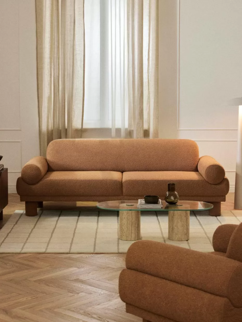 Sofas | Sofaserien-Westwing Collection Bouclé-Sofa Lilo (3-Sitzer) Bouclé Hellbraun
