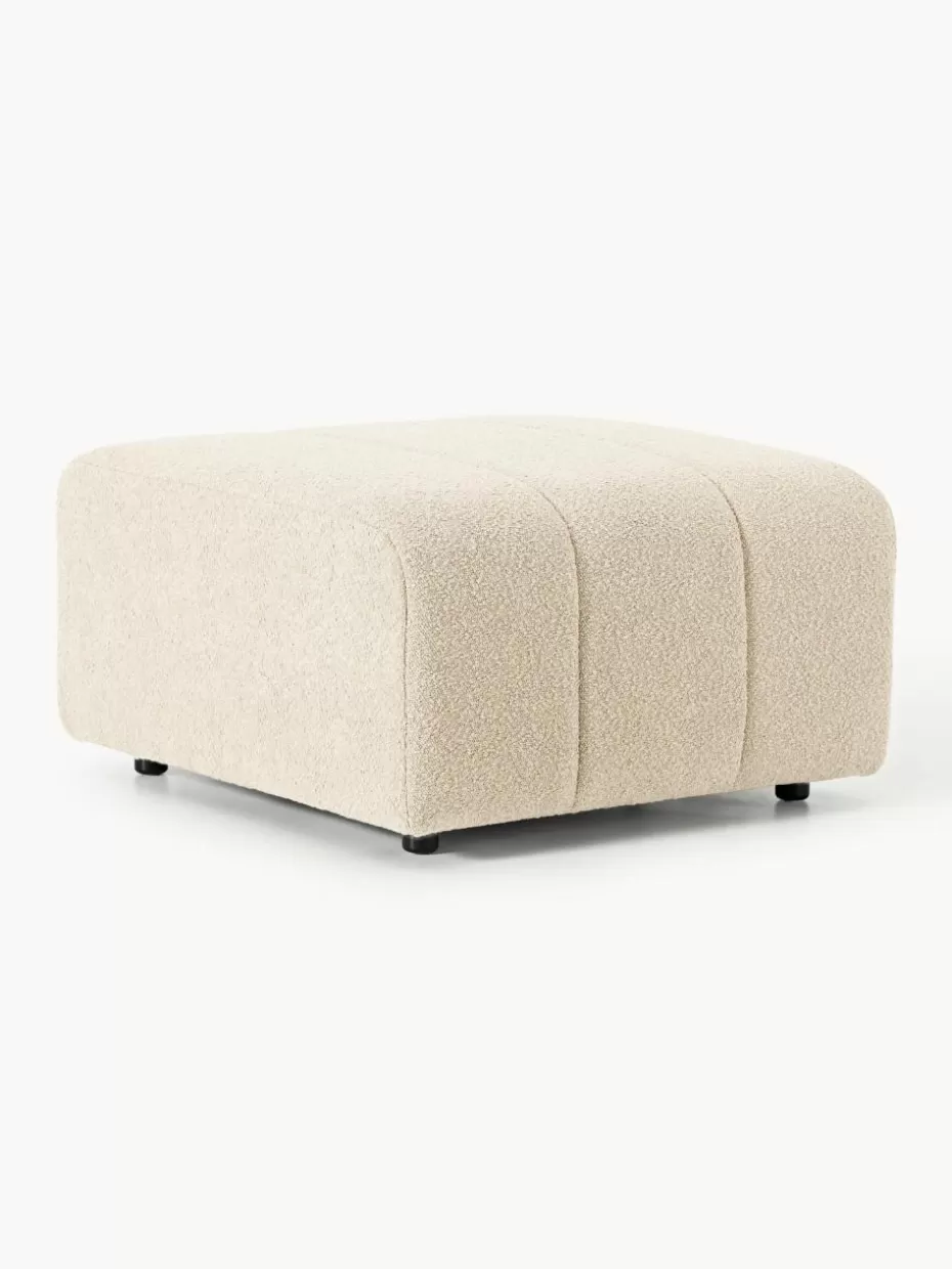 Hocker | Sofaserien-Westwing Collection Bouclé-Sofa-Hocker Lena Bouclé Hellbeige