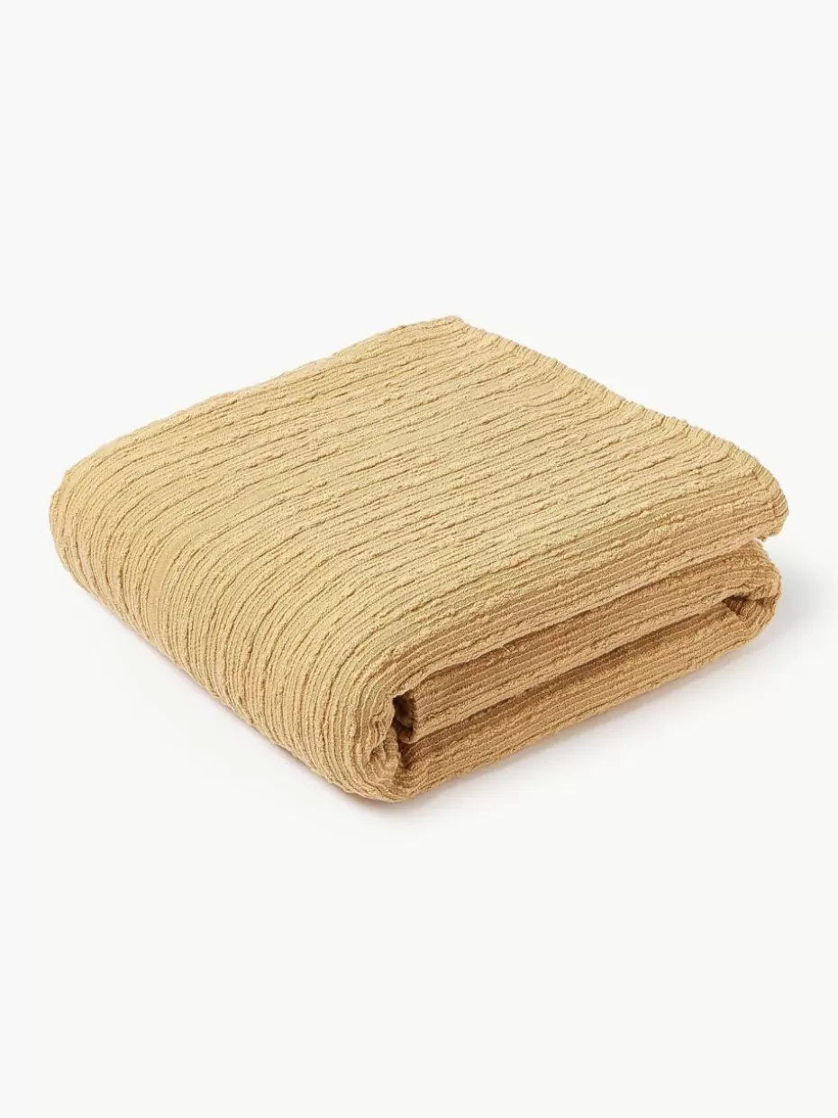 Tagesdecken & Bettüberwürfe-Westwing Collection Bouclé-Tagesdecke Thomassin Senfgelb