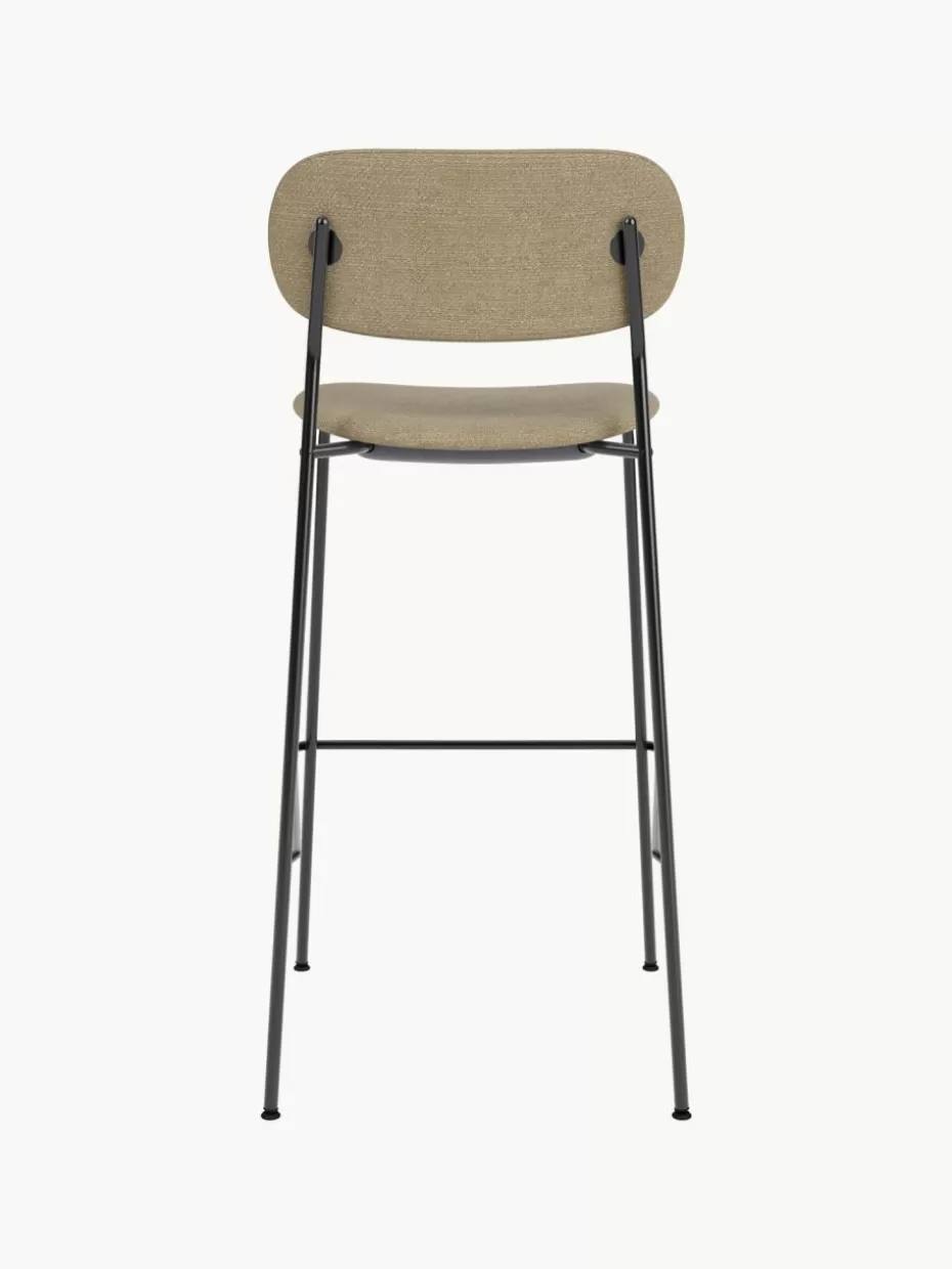 Barhocker-Audo Copenhagen Bouclé-Thekenstuhl Co mit Metall-Gestell Bouclé Beige, Schwarz