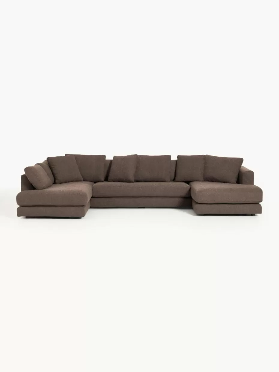 Sofas-Westwing Collection Bouclé-Wohnlandschaft Tribeca Bouclé Dunkelbraun