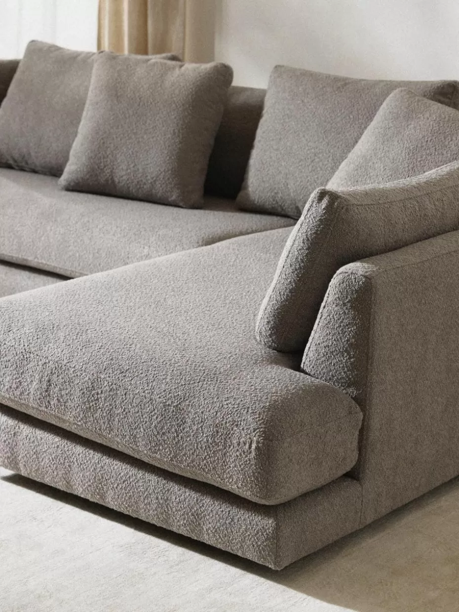 Sofas | Sofaserien-Westwing Collection Bouclé-Wohnlandschaft Tribeca Bouclé Grau