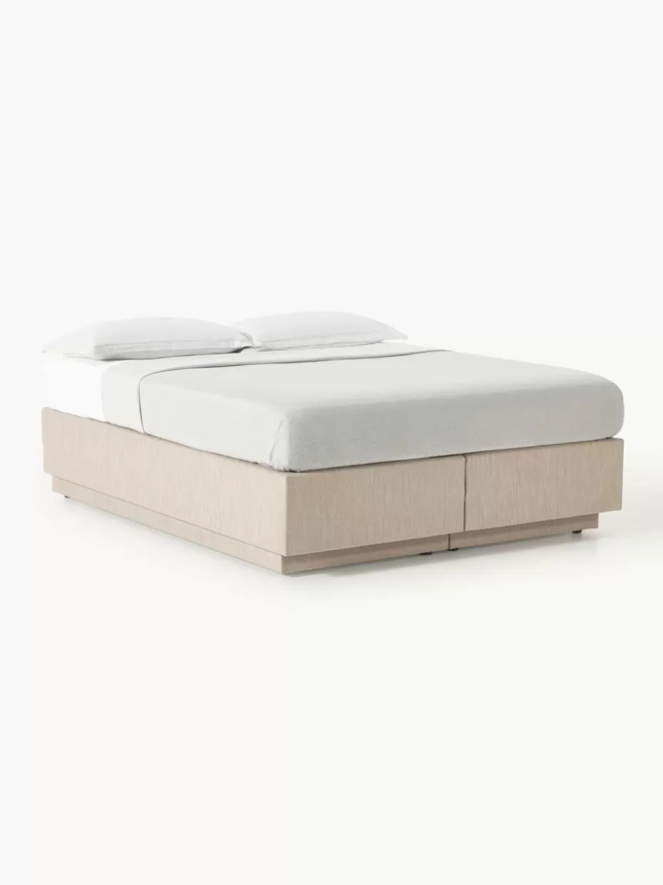 Betten-Westwing Collection Boxspringbett Enya mit Stauraum Webstoff Beige