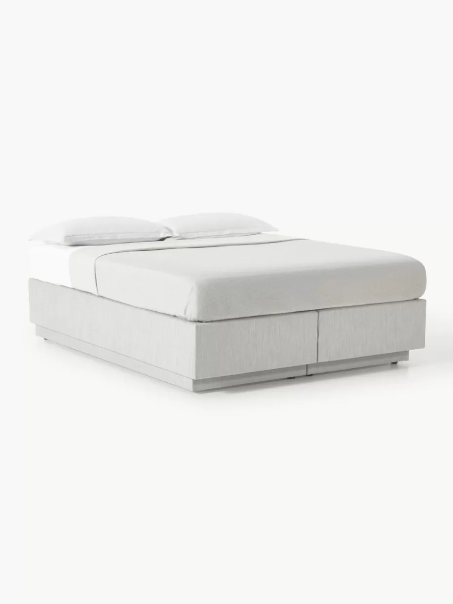 Betten-Westwing Collection Boxspringbett Enya mit Stauraum Webstoff Hellgrau
