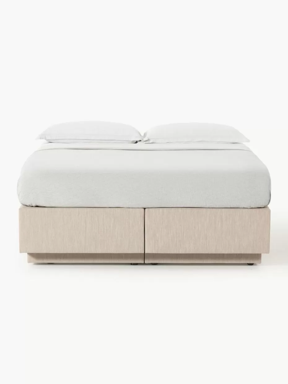 Betten-Westwing Collection Boxspringbett Enya mit Stauraum Webstoff Beige