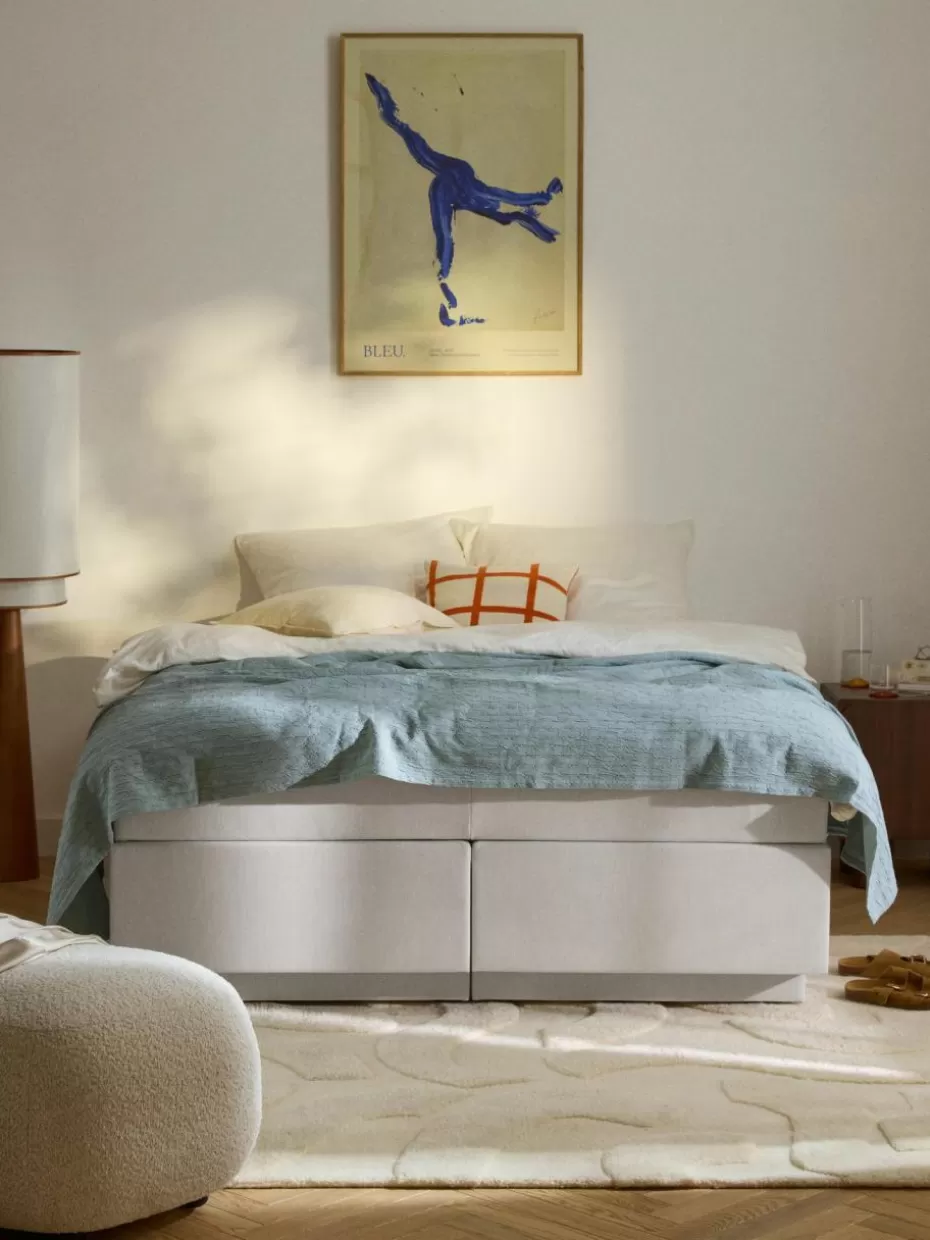 Betten-Westwing Collection Boxspringbett Enya mit Stauraum Webstoff Greige
