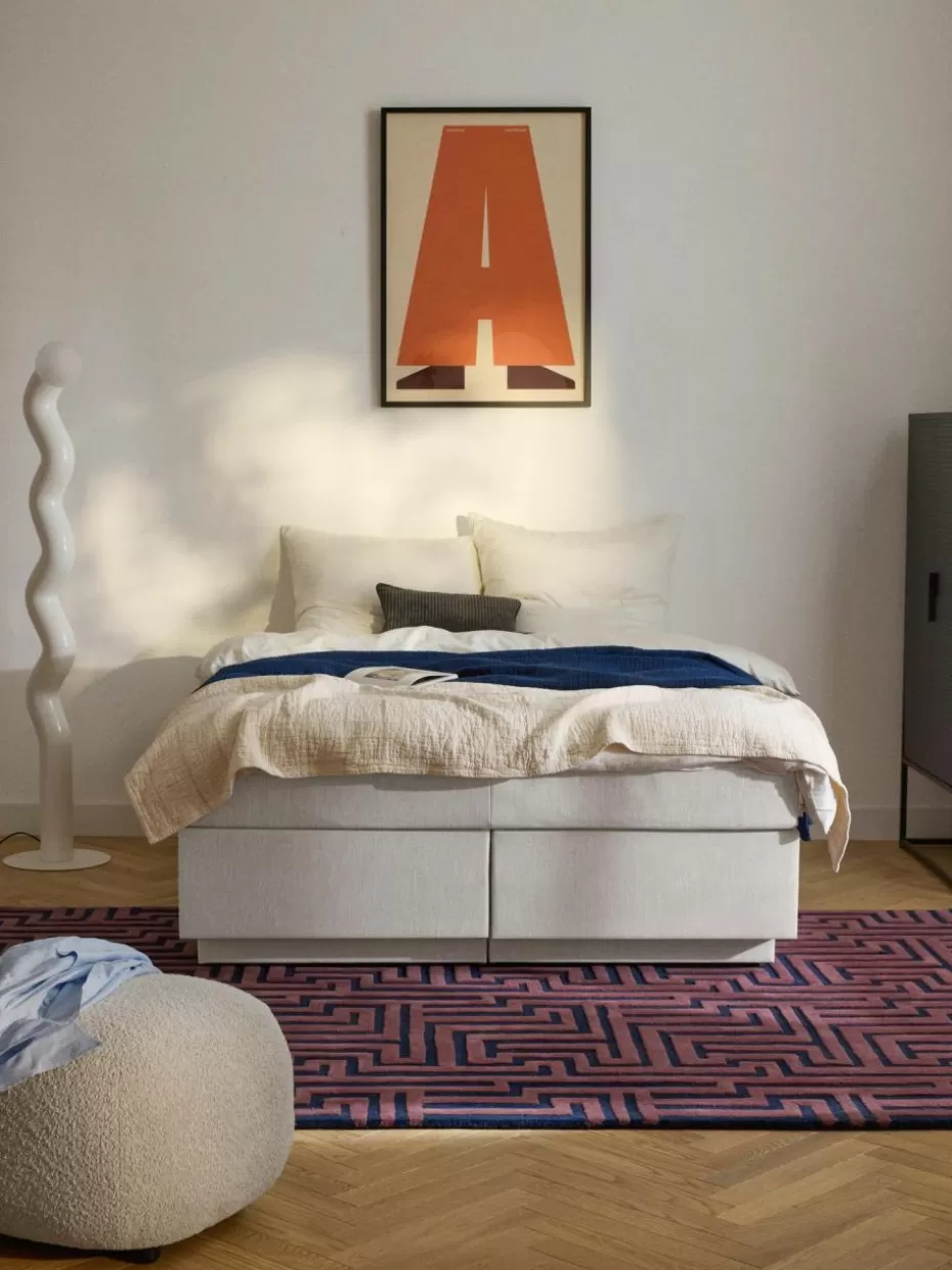 Betten-Westwing Collection Boxspringbett Enya mit Stauraum Webstoff Hellgrau