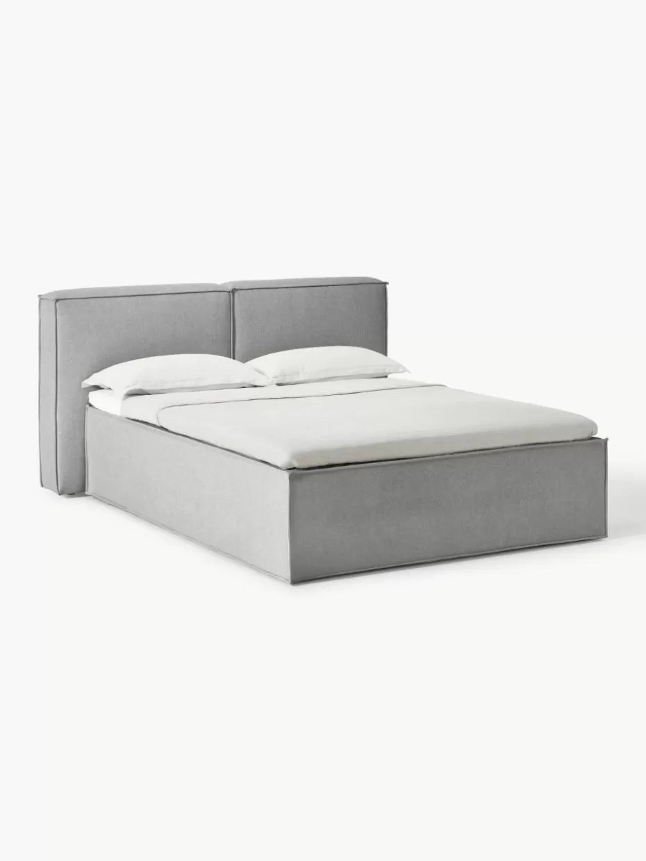 Betten-Westwing Collection Boxspringbett Lennon Webstoff Grau