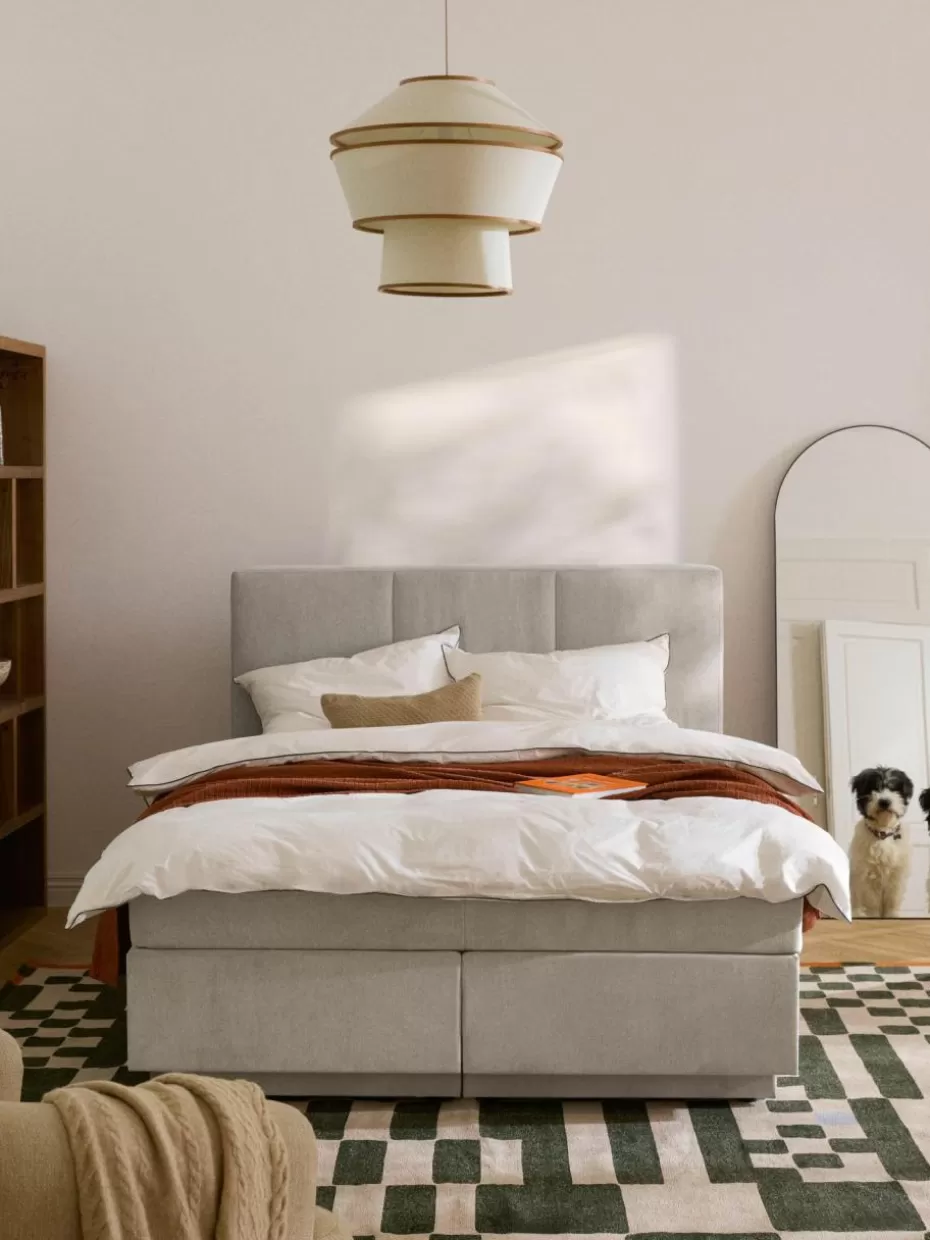 Betten-Westwing Collection Boxspringbett Oberon mit Stauraum Webstoff Beige