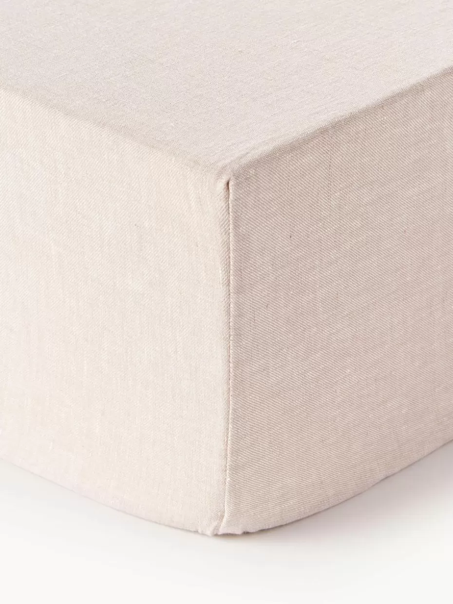 Spannbettlaken-Westwing Collection Boxspring-Spannbettlaken Linna, Leinen Mauve