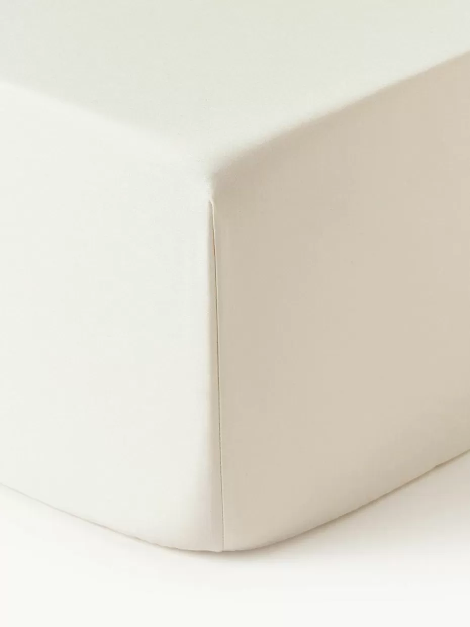 Spannbettlaken-Westwing Collection Boxspring-Spannbettlaken Premium, Baumwollsatin Hellbeige