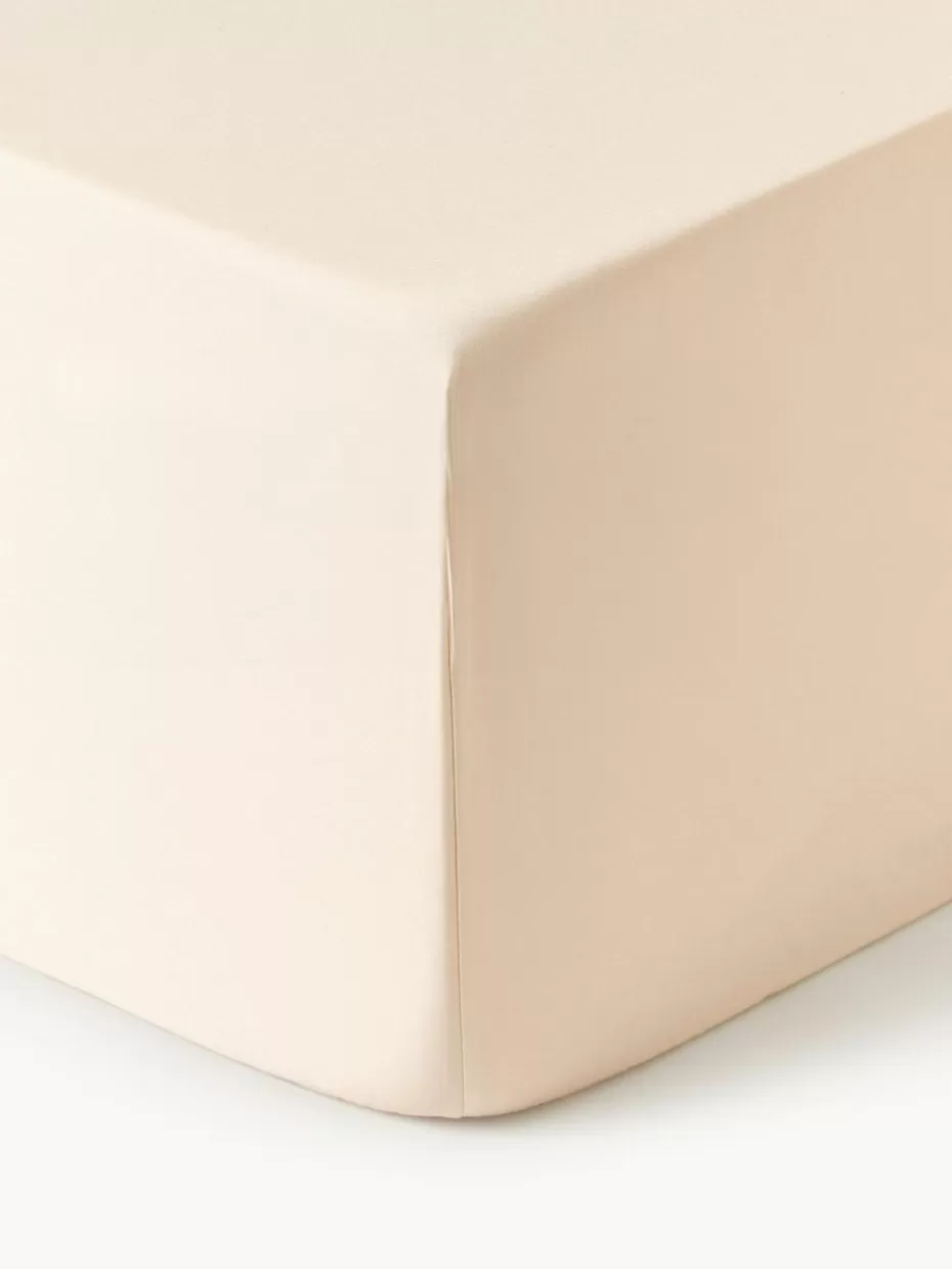 Spannbettlaken-Westwing Collection Boxspring-Spannbettlaken Premium, Baumwollsatin Peach