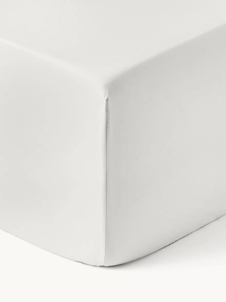 Spannbettlaken-Westwing Collection Boxspring-Spannbettlaken Premium, Baumwollsatin Hellgrau