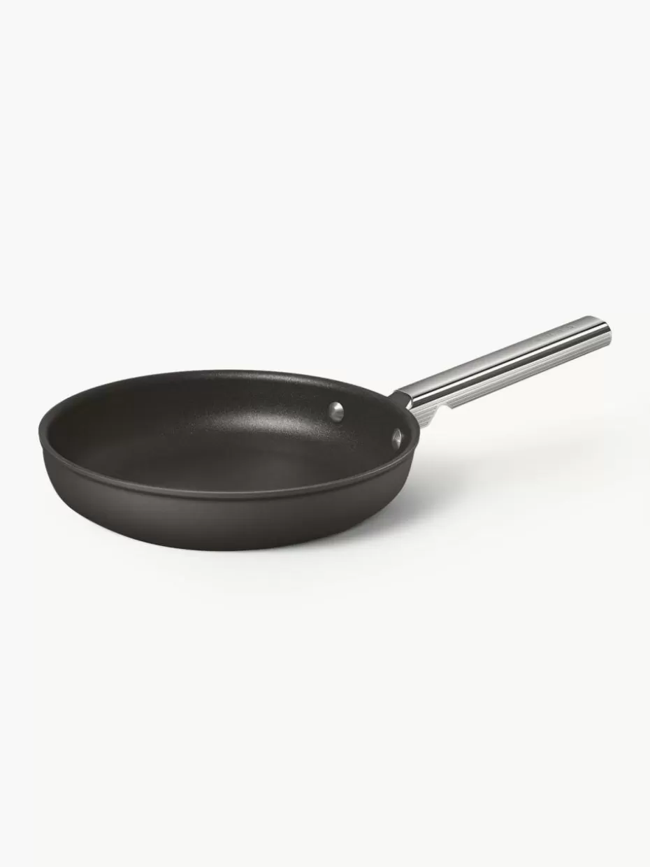 Pfannen-Smeg Bratpfanne 50's Style mit Antihaftbeschichtung Schwarz