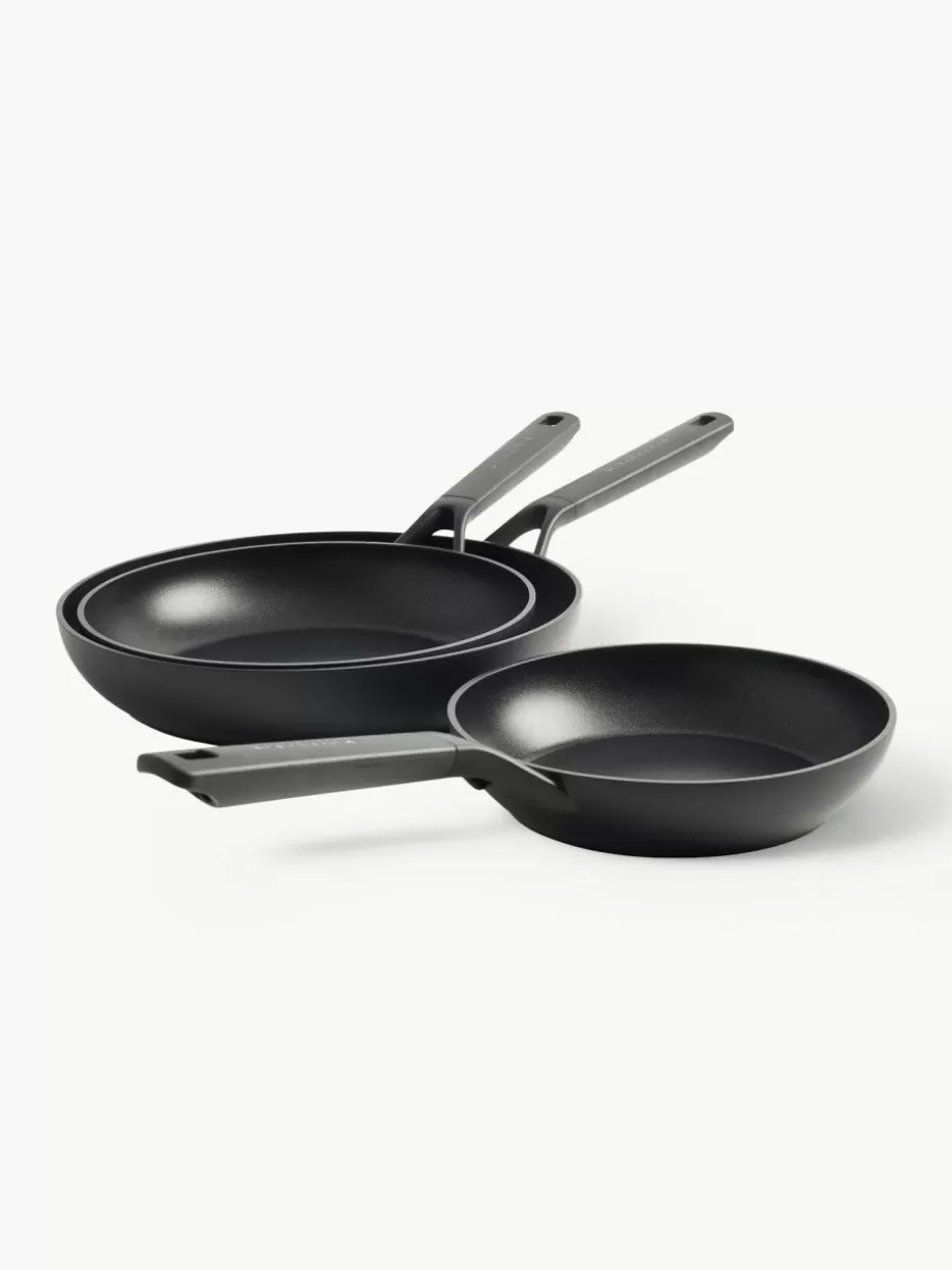 Pfannen-KitchenAid Bratpfannen mit Antihaftbeschichtung, 3er-Set Schwarz