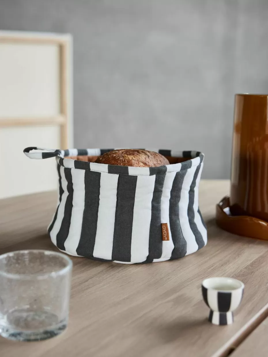 Küchenaufbewahrung-Oyoy Living Design Brotkorb Toppu aus Baumwolle Weiß, Schwarz, Braun