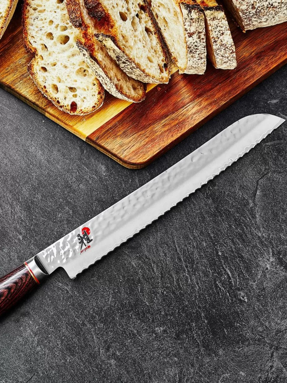 Küchenmesser-Miyabi Brotmesser Silberfarben, Dunkles Holz