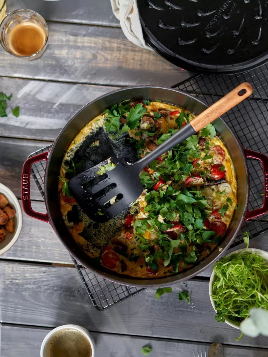 Töpfe-Staub Bräter Chistera aus Gusseisen Weinrot