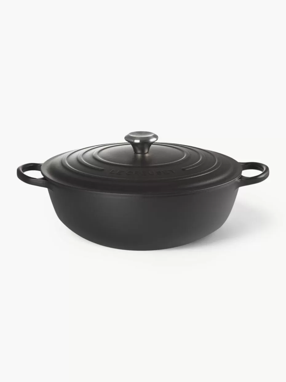 Töpfe-Le Creuset Bräter La Marmite Signature Collection aus Gusseisen Schwarz, Silberfarben