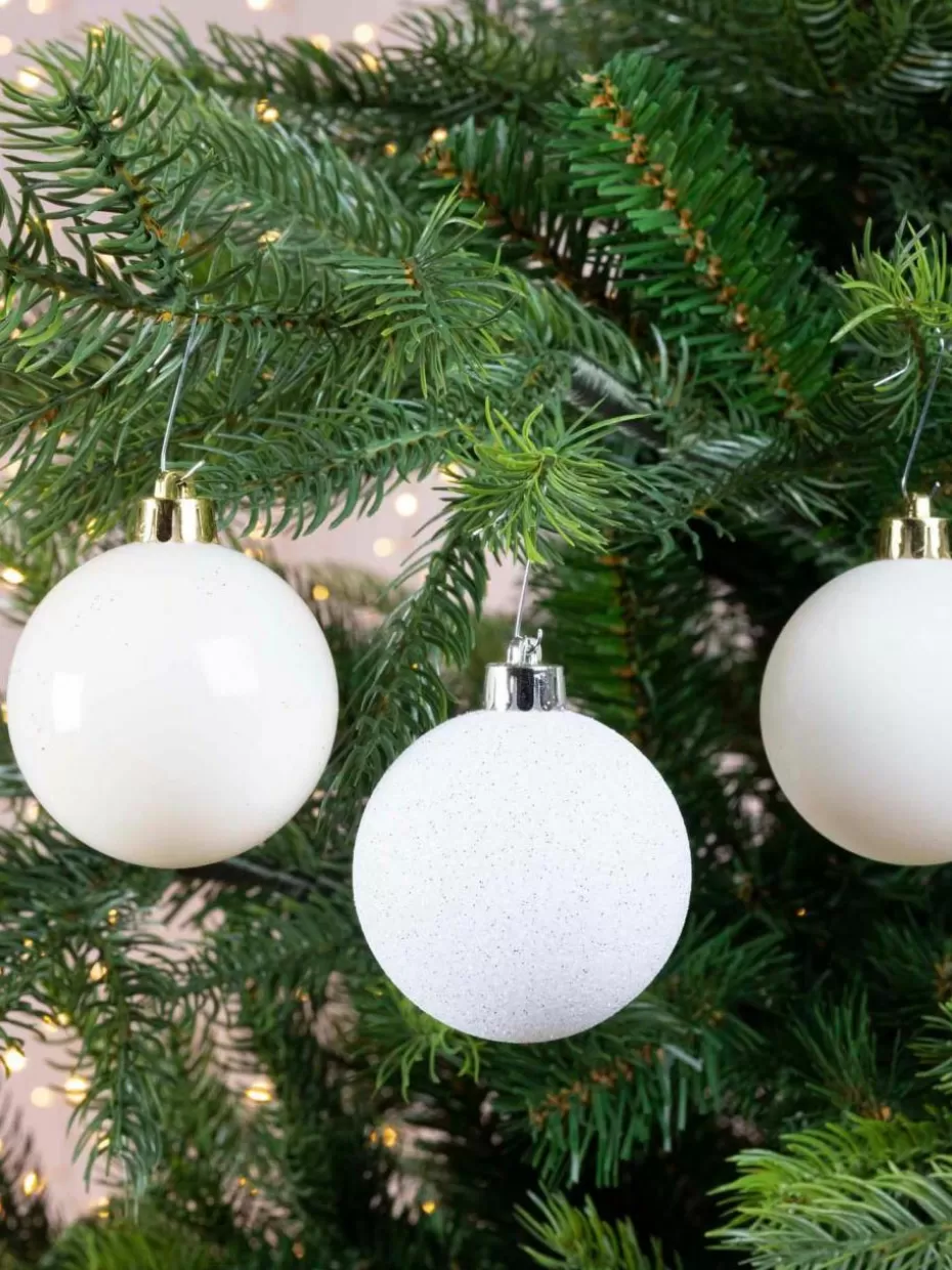 Weihnachtskugeln & Baumanhänger | Romantische Details-Westwing Bruchfeste Weihnachtskugeln Mona, 30er-Set Weißtöne