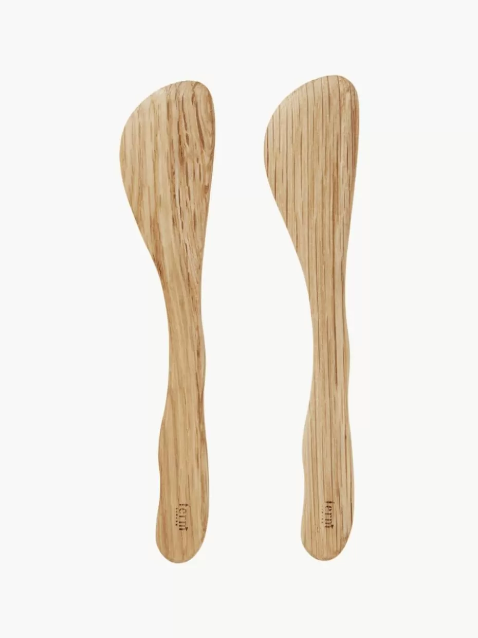 Servierbesteck-ferm LIVING Buttermesser Cairn aus , 2 Stück Eichenholz