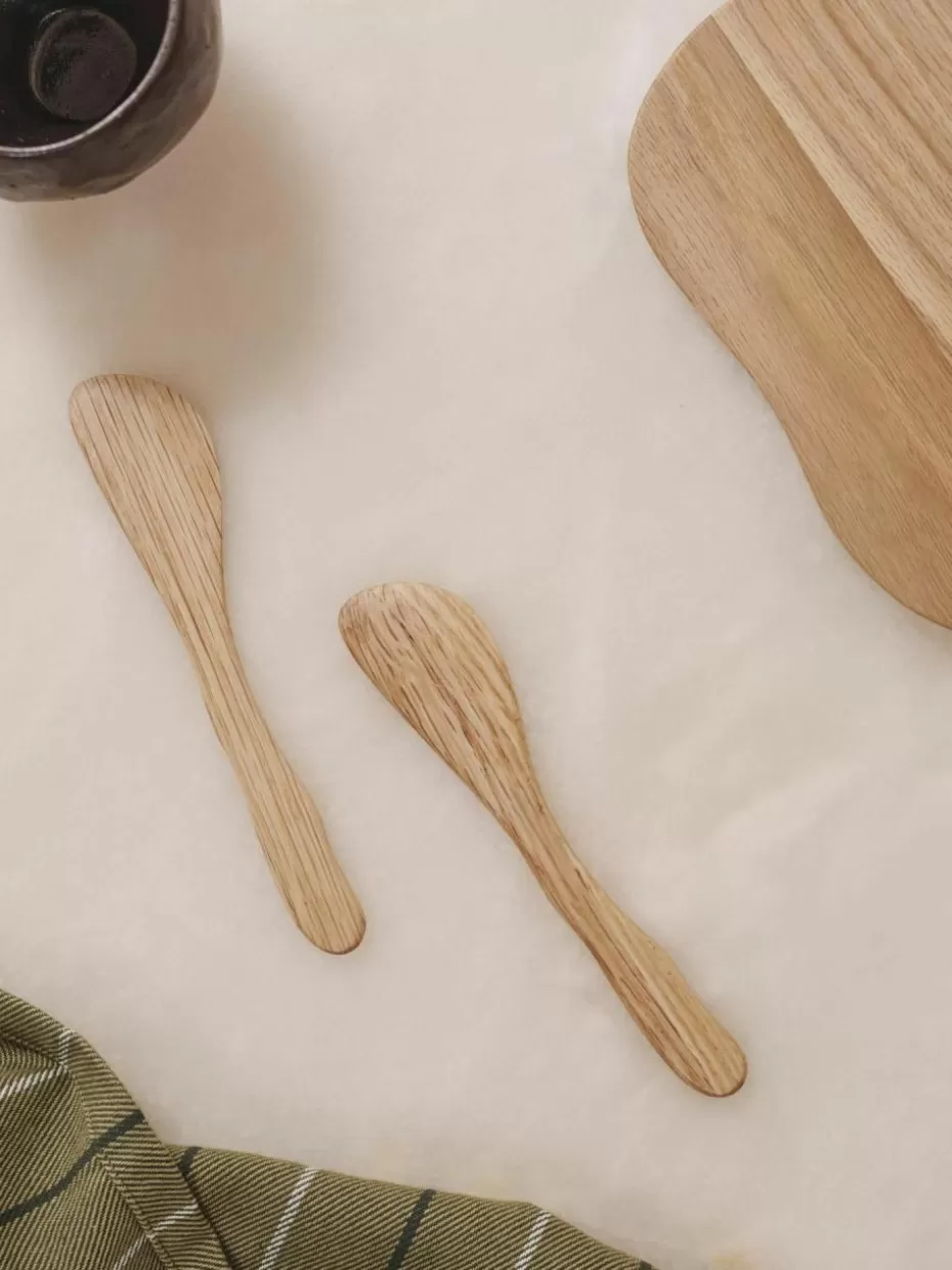 Servierbesteck-ferm LIVING Buttermesser Cairn aus , 2 Stück Eichenholz