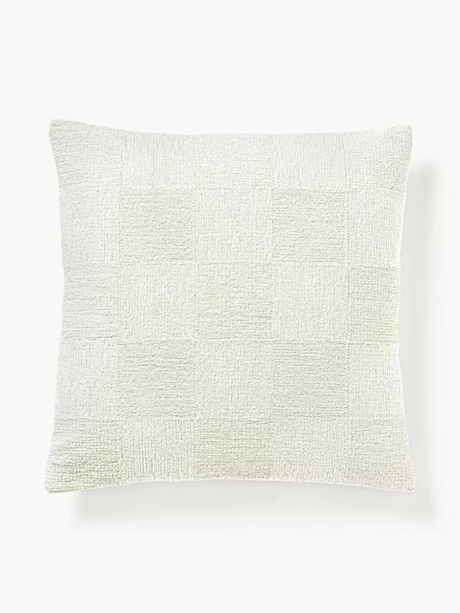 Dekokissen-Westwing Collection Chenille-Kissenhülle Keeley Off White