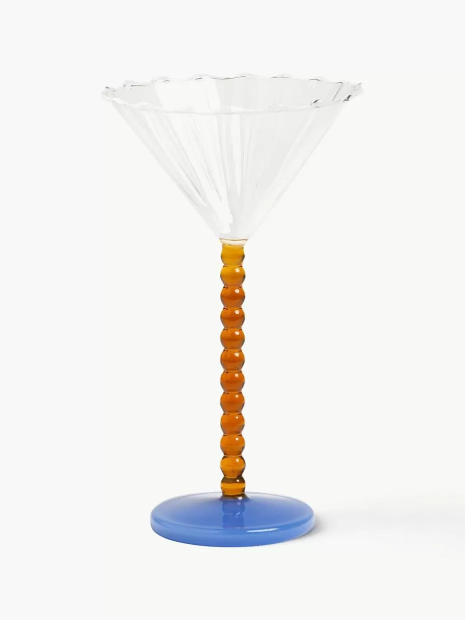Bargläser | Champagner- & Sektgläser-&k amsterdam Cocktailgläser Perle aus Borosilikatglas, 2 Stück Transparent, Hellbraun, Blau