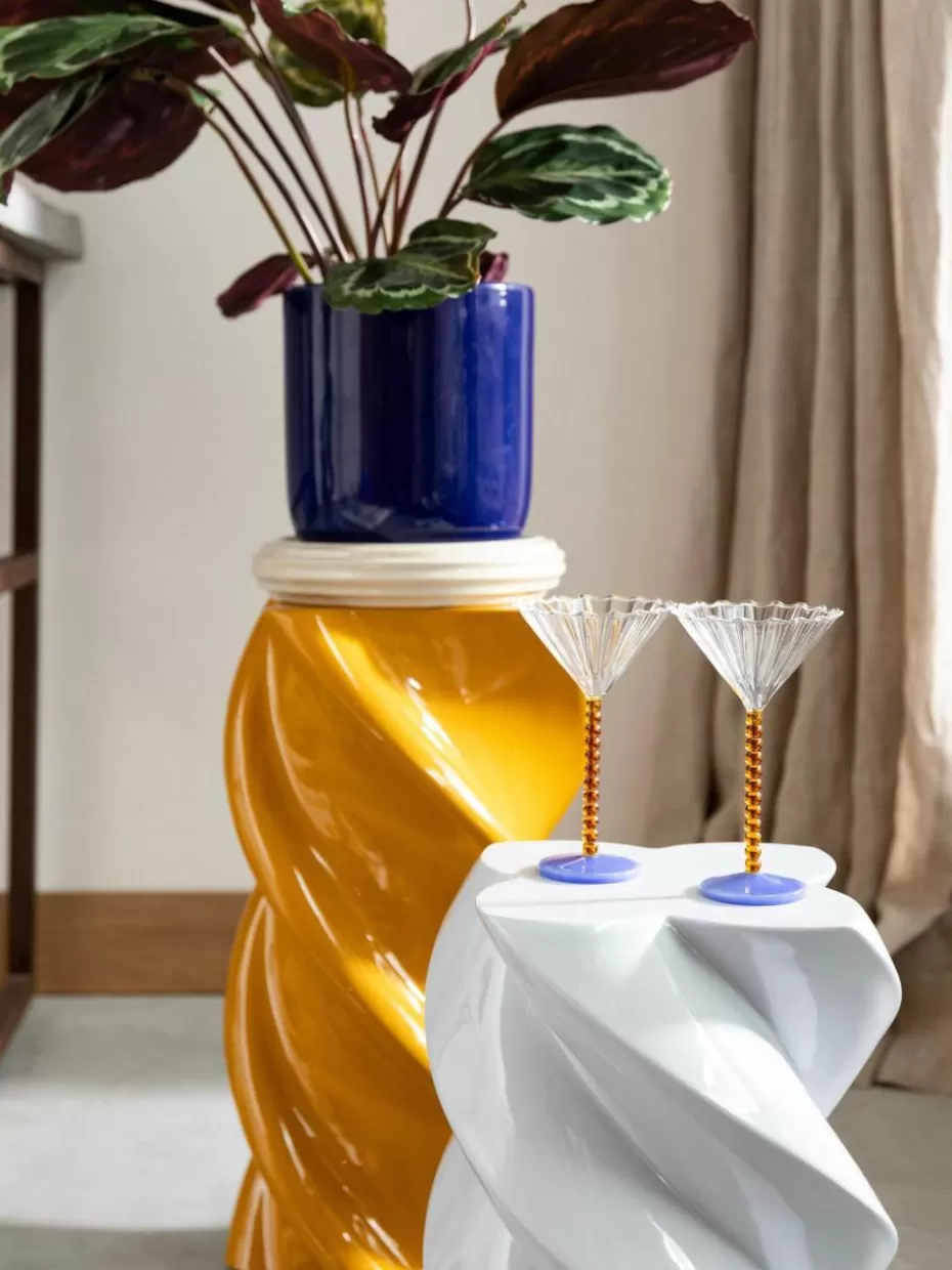Bargläser | Champagner- & Sektgläser-&k amsterdam Cocktailgläser Perle aus Borosilikatglas, 2 Stück Transparent, Hellbraun, Blau