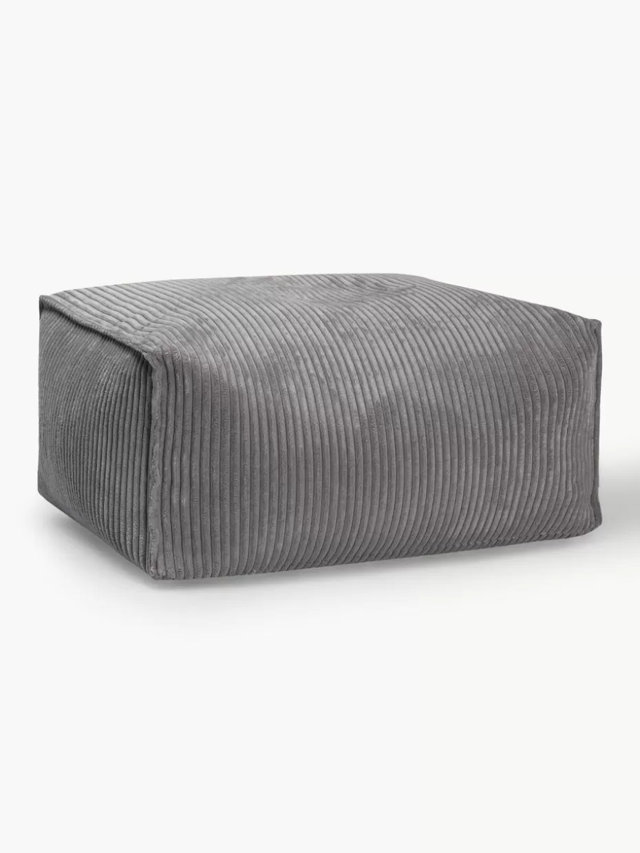 Bodenkissen & Poufs | Hocker-Magma Cord-Bodenkissen Shara Dunkelgrau
