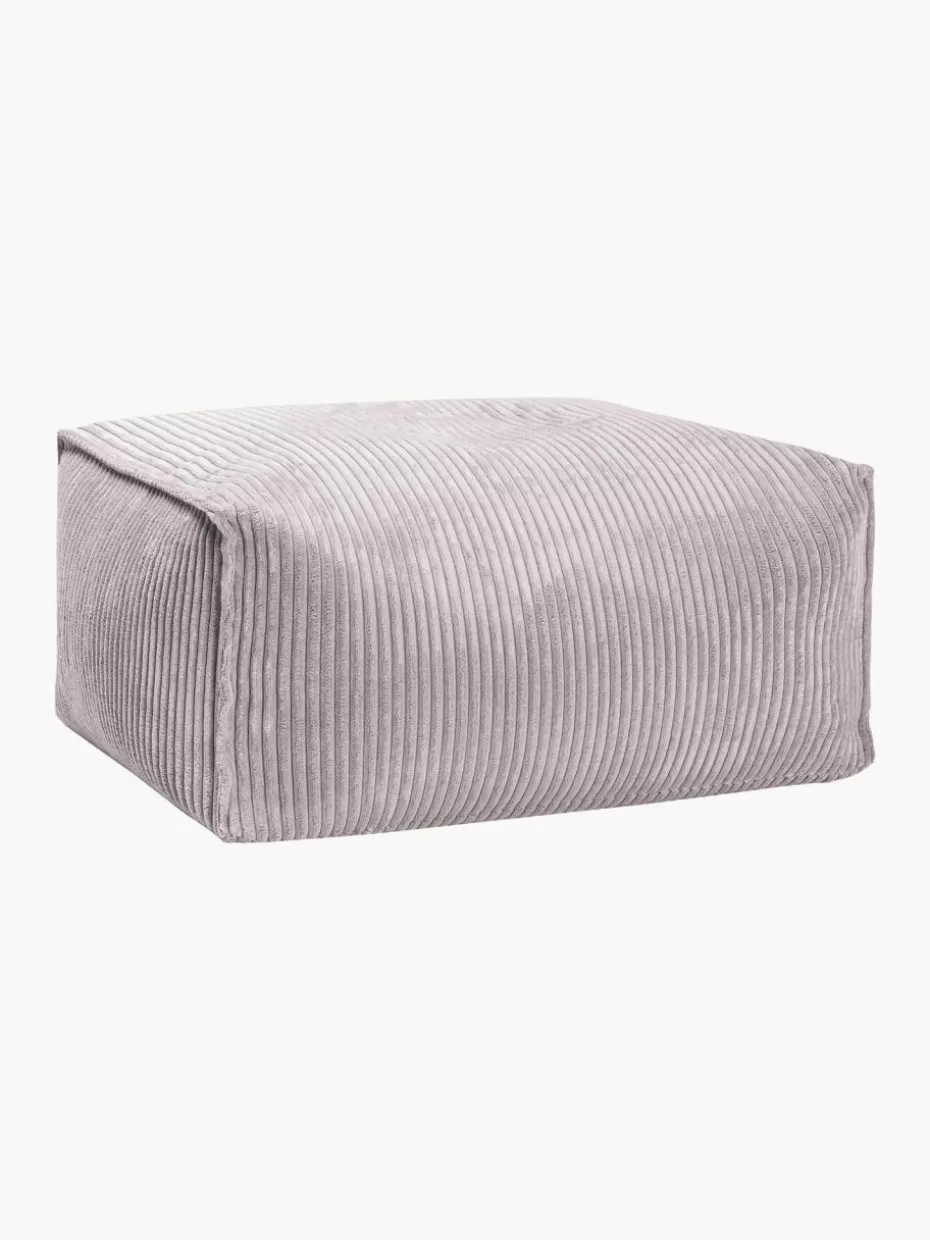 Bodenkissen & Poufs | Hocker-Magma Cord-Bodenkissen Shara Hellgrau