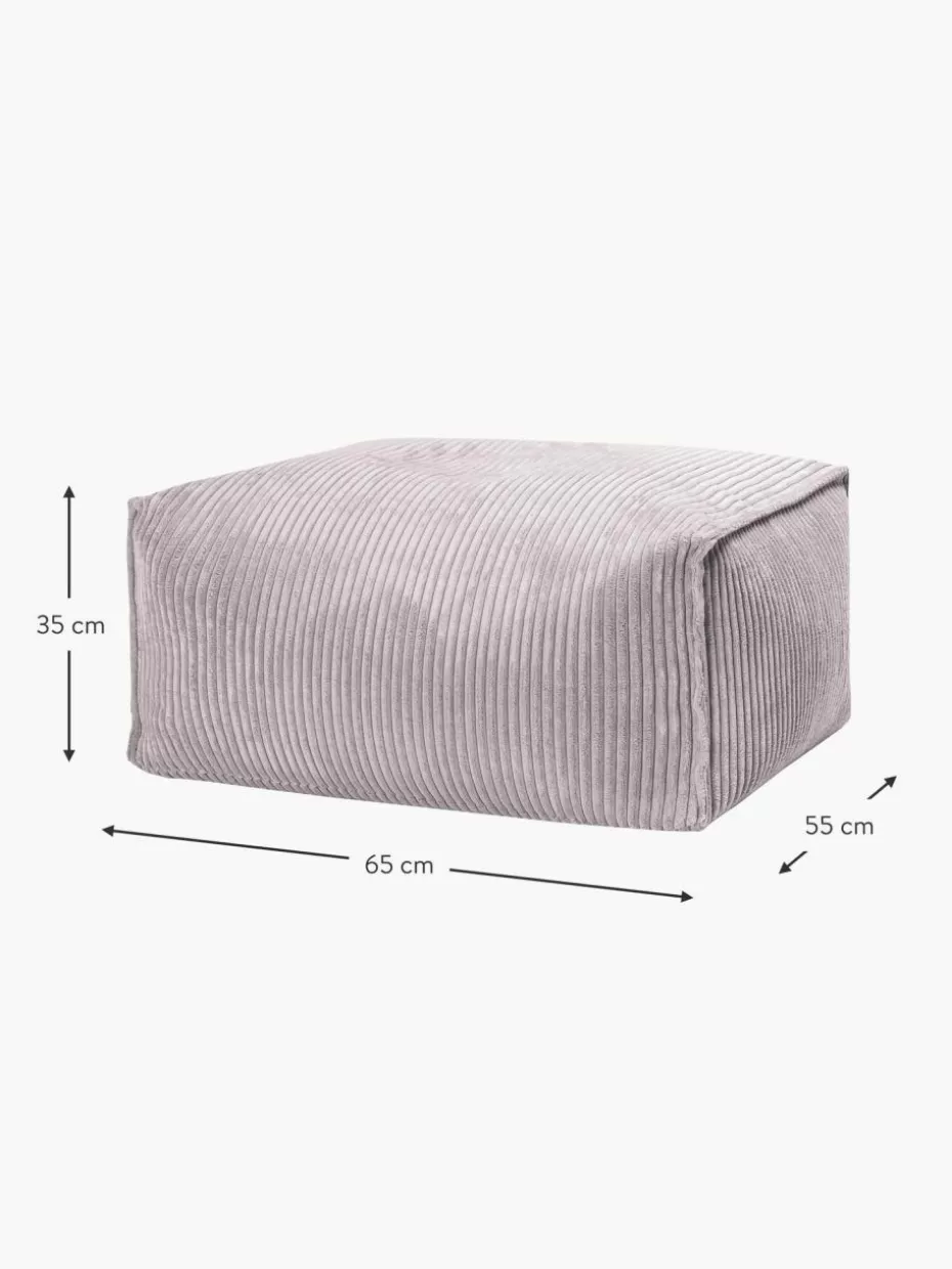 Bodenkissen & Poufs | Hocker-Magma Cord-Bodenkissen Shara Hellgrau