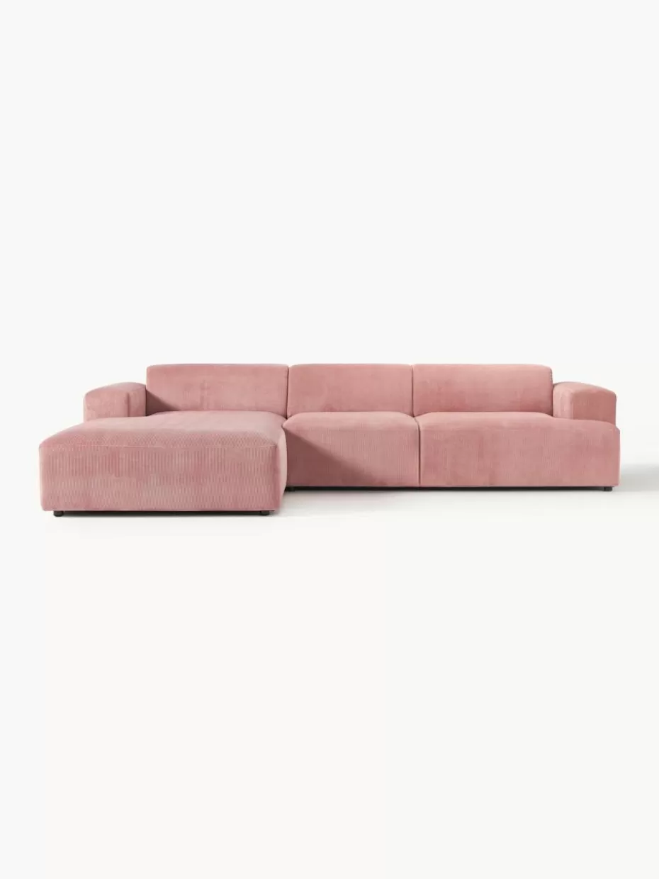 Sofas | Sofaserien-Westwing Collection Cord-Ecksofa Melva (4-Sitzer) Cord Altrosa