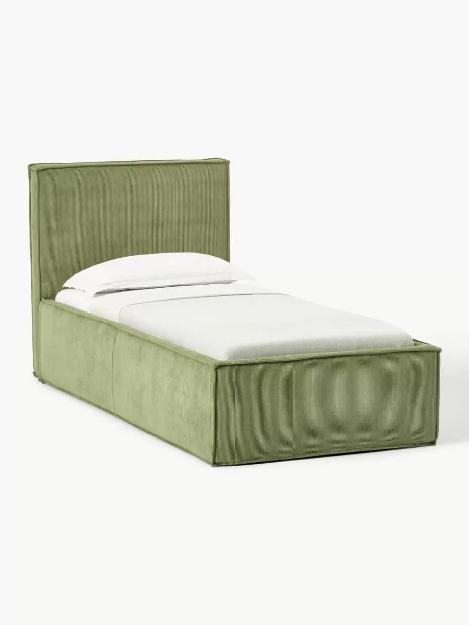 Betten-Westwing Collection Cord-Einzelbett Dream Cord Olivgrün