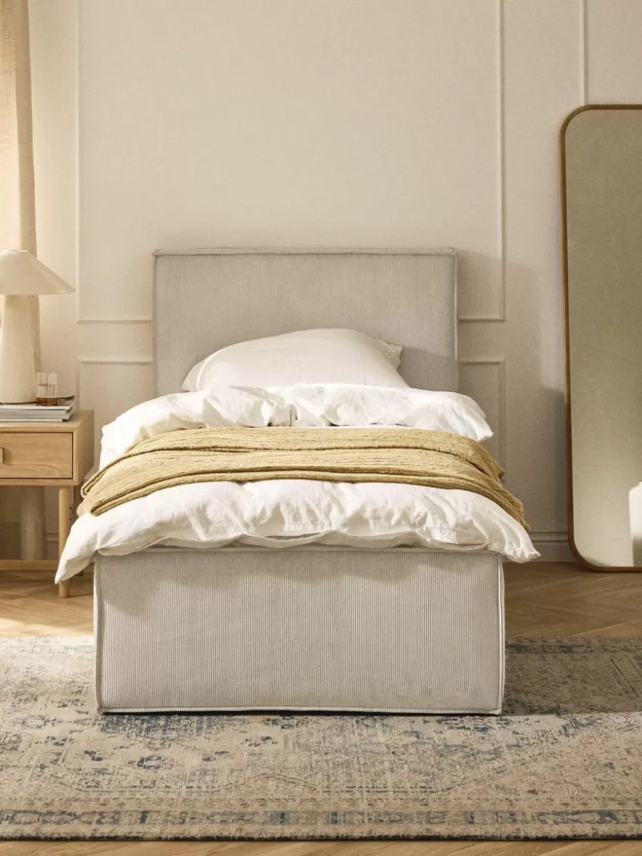 Betten-Westwing Collection Cord-Einzelbett Dream Cord Hellbeige