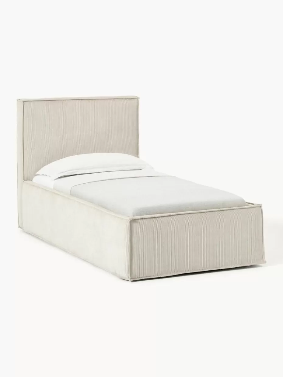 Betten-Westwing Collection Cord-Einzelbett Dream mit Stauraum Cord Hellbeige