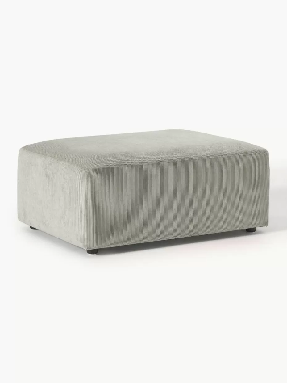 Hocker | Sofaserien-Westwing Collection Cord-Hocker Melva, B 99 x T 72 cm Cord Grau