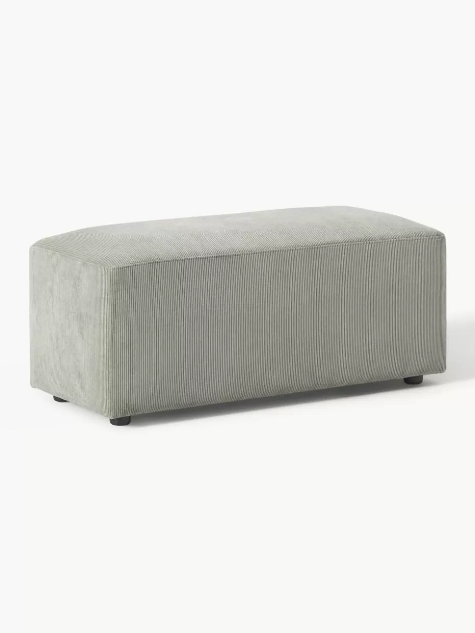 Hocker | Sofaserien-Westwing Collection Cord-Hocker Melva, B 99 x T 42 cm Cord Grau