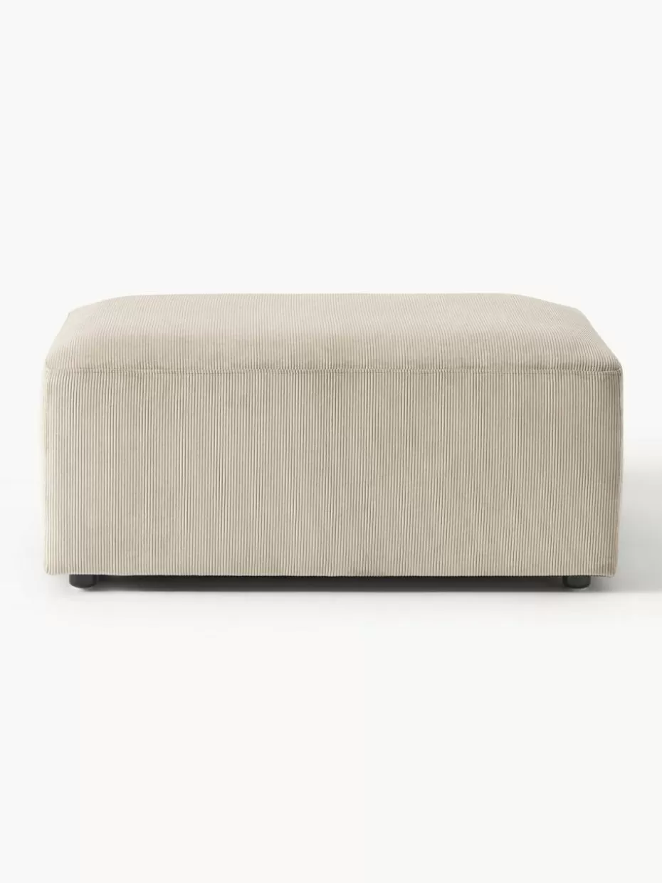 Hocker | Sofaserien-Westwing Collection Cord-Hocker Melva, B 99 x T 72 cm Cord Hellbeige