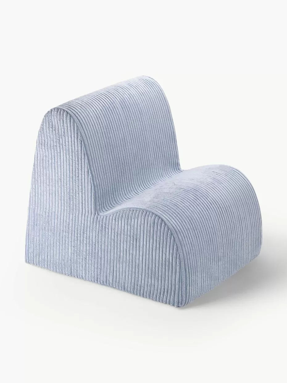 Sitzsäcke-Wigiwama Cord-Kindersessel Cloud Cord Graublau