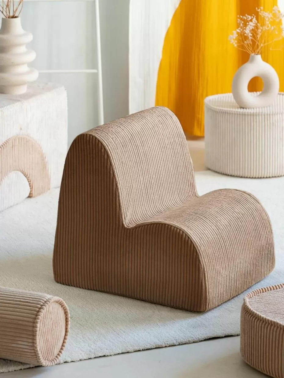 Sitzsäcke-Wigiwama Cord-Kindersessel Cloud Cord Hellbraun