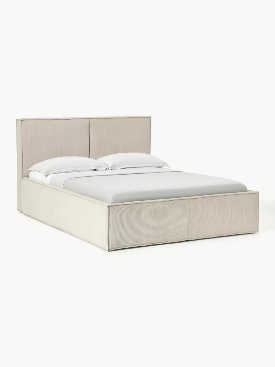 Betten-Westwing Collection Cord-Polsterbett Dream Cord Hellbeige