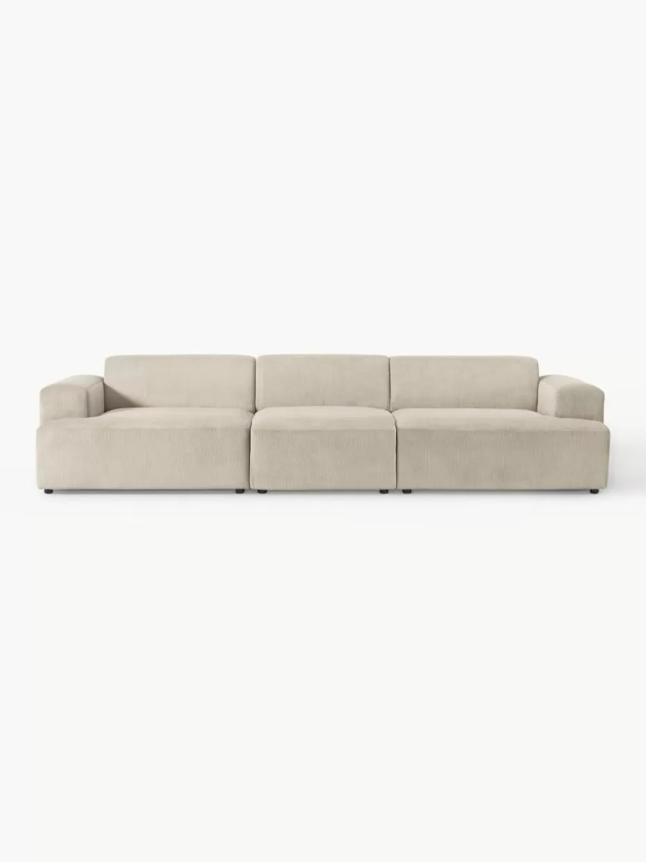 Sofas | Sofaserien-Westwing Collection Cord-Sofa Melva (4-Sitzer) Cord Hellbeige