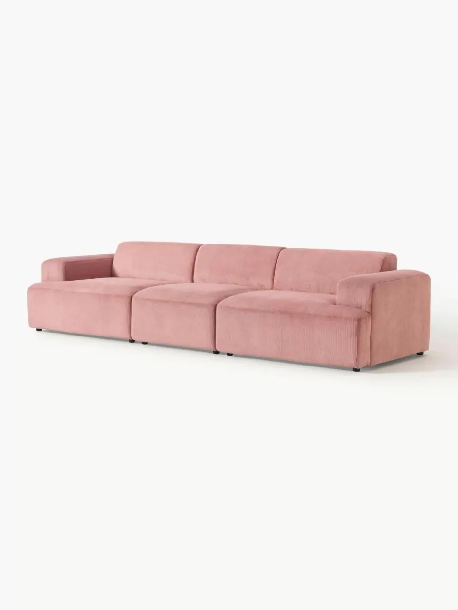 Sofas | Sofaserien-Westwing Collection Cord-Sofa Melva (4-Sitzer) Cord Altrosa