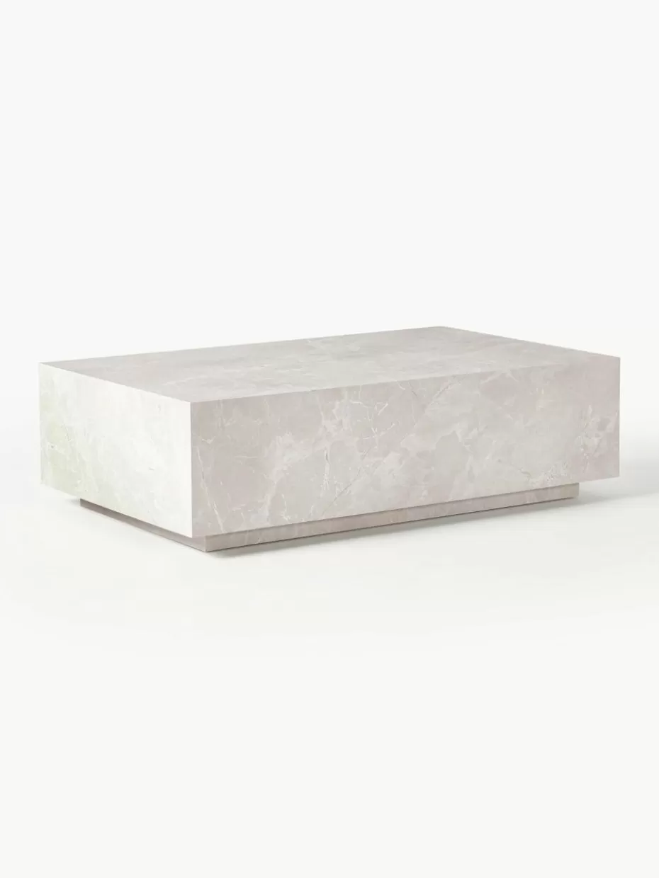 Couchtische-Westwing Collection Couchtisch Lesley in Travertin-Optik Travertin-Optik Beige, matt
