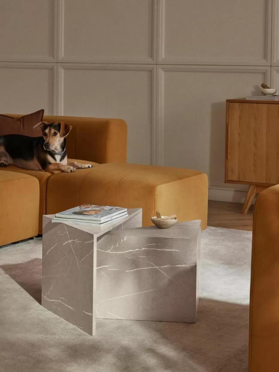 Couchtische-Westwing Collection Couchtische Vilma in Marmor-Optik, 2er-Set