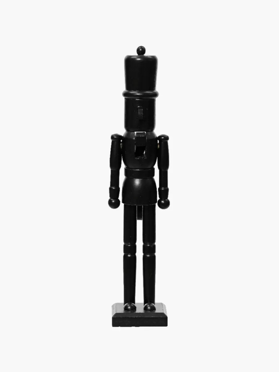Weihnachtliche Deko-Objekte-Westwing Deko-Figur Nut aus Tannenholz Schwarz