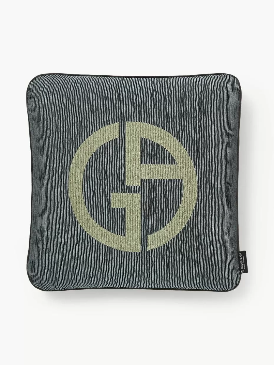 Dekokissen-Armani Casa Dekokissen Janette mit Giorgio Armani-Logo Anthrazit, Olivgrün
